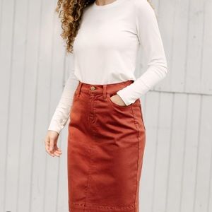 The Main Street Exchange Leah Skirt in Burnt Orange Size 12